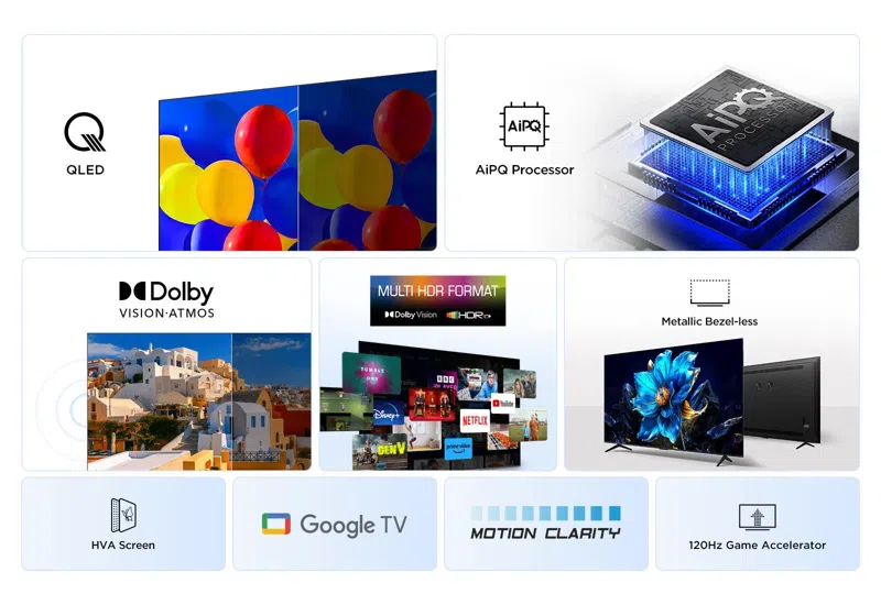 TCL 65" 65P7K QLED 4K Quantum Crystal Google TV (2025) 