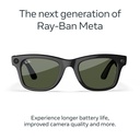 Ray-Ban Meta Wayfarer Gen 2 RW4012 S-50 Shiny Black Transitions Graph. Green Lens
