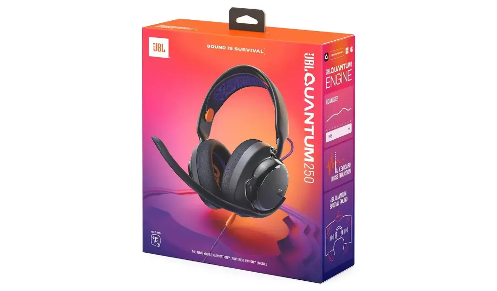JBL Quantum 250 Gaming Wired Over-Ear Headphones Black - JB.JBLQTUM250BLK