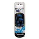 Panasonic RP-HJE125E-A Ergofit In Ear Wired Earphones with Powerful Sound, Comfortable Non-Slip Fit, Includes 3 Sized Ear Buds - Blue