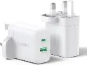 Ugreen Dual Port Wall Charger - White (45315)