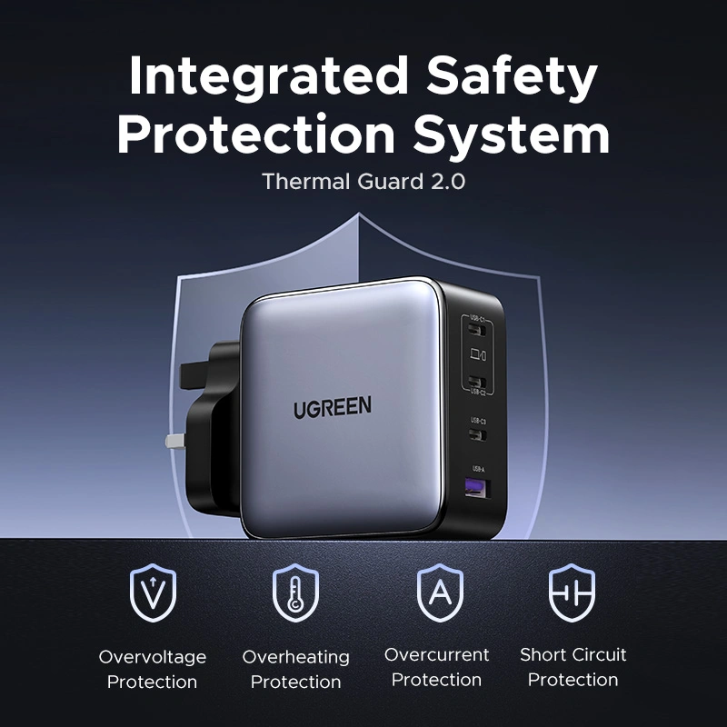 Ugreen 200W 4-Port Gan Fast Charger Pd 4C/2A Gray X764-35540.GY