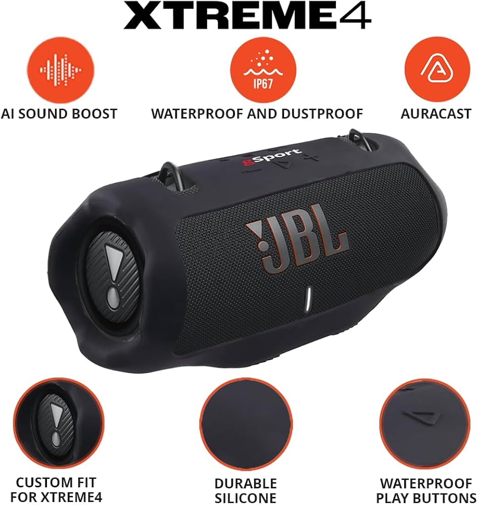 JBL Xtreme 4 Eco Bluetooth Speaker IP67 Black (Adapter-less Version) - JB.JBLXTREME4BLKEUNA