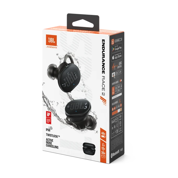 JBL Endurance Race 2 TWS Bluetooth In-Ear Headphones Black - JB.JBLENDURANCE2BLK