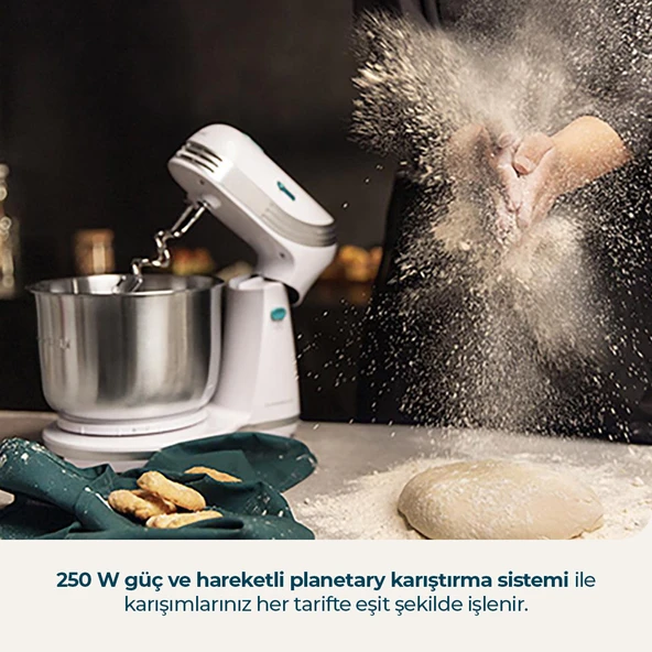 Cecomixer Easy White Stand Mixer – Dough Kneading and Whisking Machine