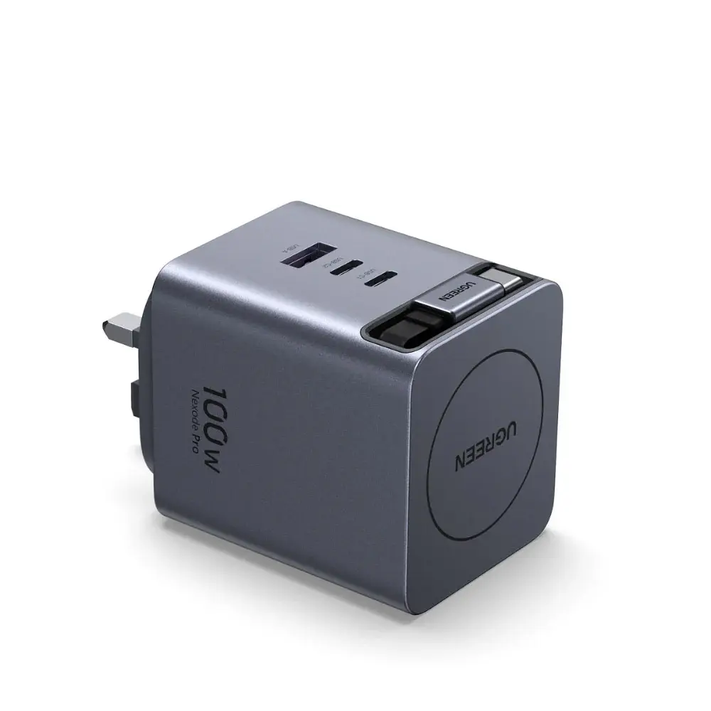 UGREEN NEXODE PRO GAN FAST CHARGE WITH RETRACTABLE CABLE 100W 