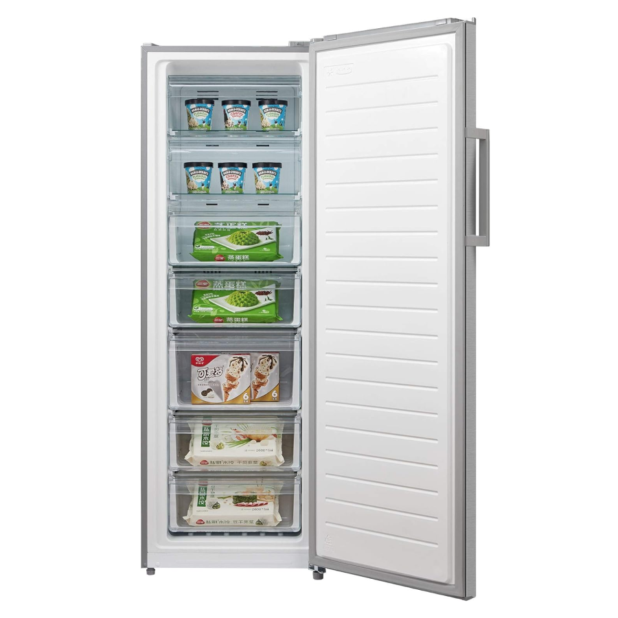 Midea HS312FWES Upright Freezer - 312L, Silver
