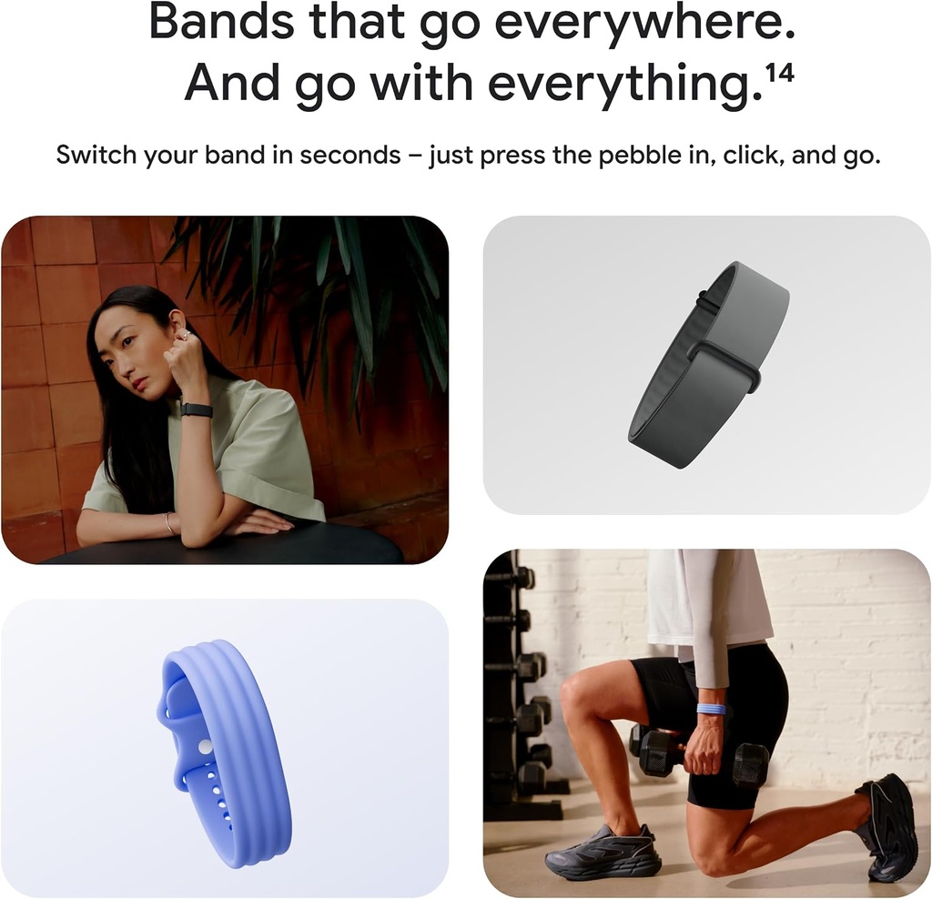 Google Fitbit Air - Screenless Fitness and Health Tracker - Personalized AI-Powered Coaching - Berry