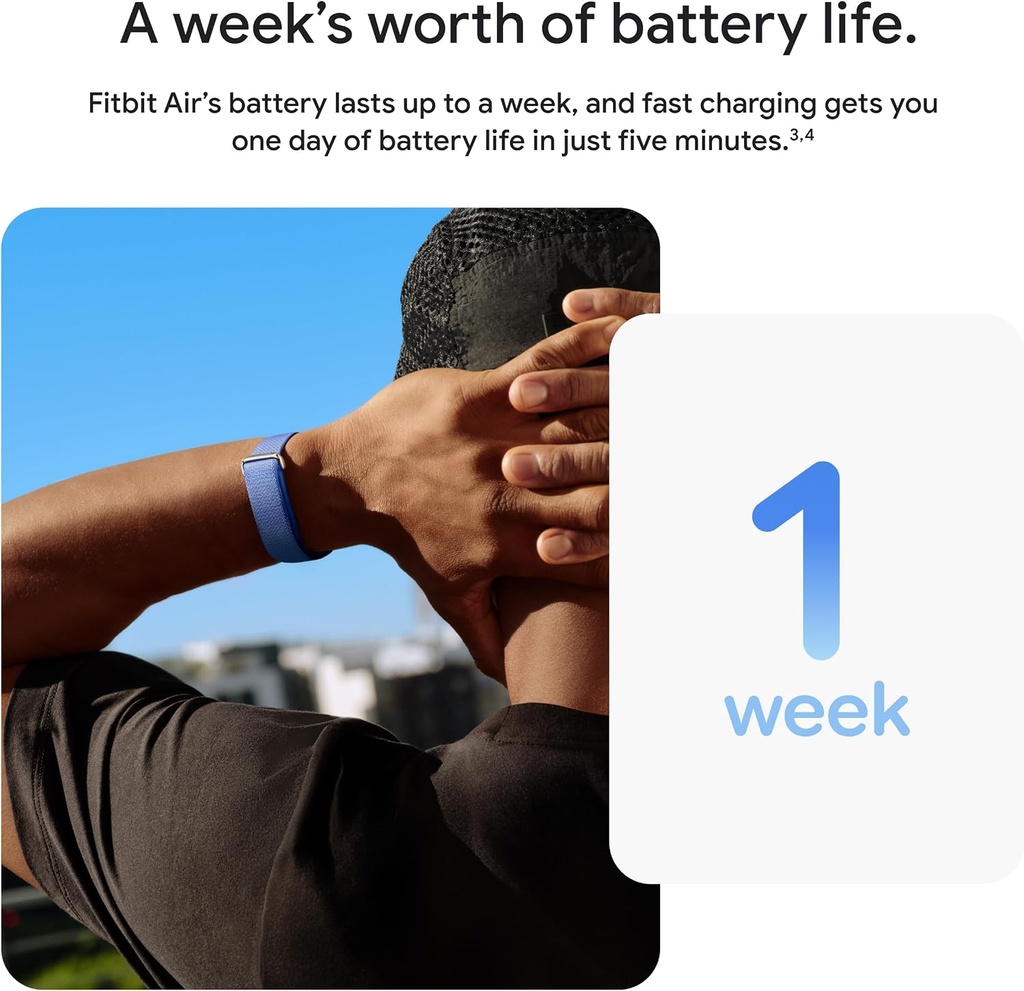 Google Fitbit Air - Screenless Fitness and Health Tracker - Personalized AI-Powered Coaching - Berry
