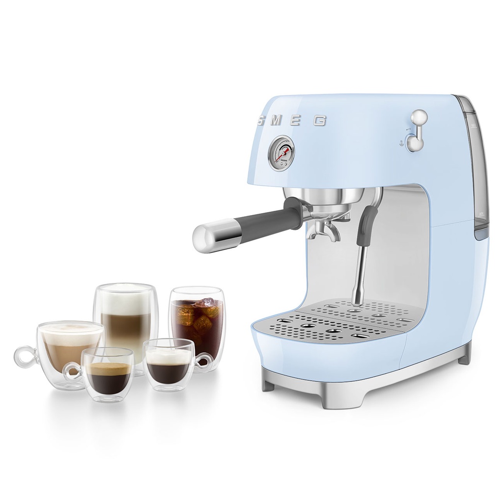 Smeg ECF03PBEU Manual Cold Brew Espresso Machine Blue 