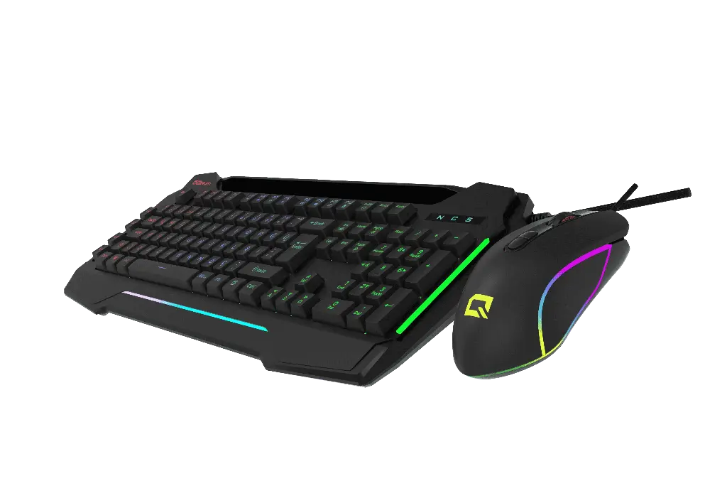 Quantum Gaming Dual Strike RGB Gaming Keyboard & Mouse Combo – Programmable, Featuring a 4G Key Control Dial