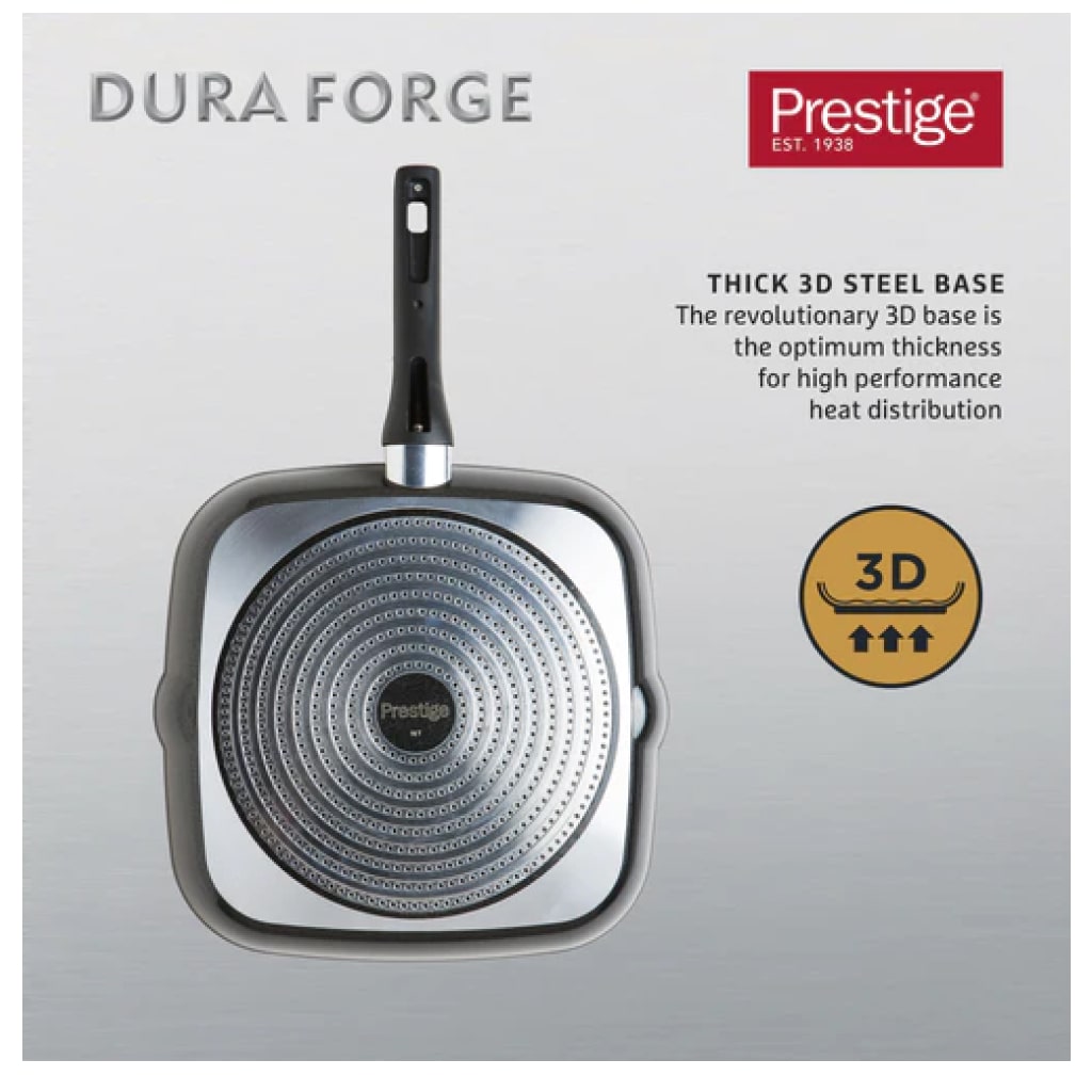 Prestige Dura Forge Square Grill Pan 28cm - 20396ST