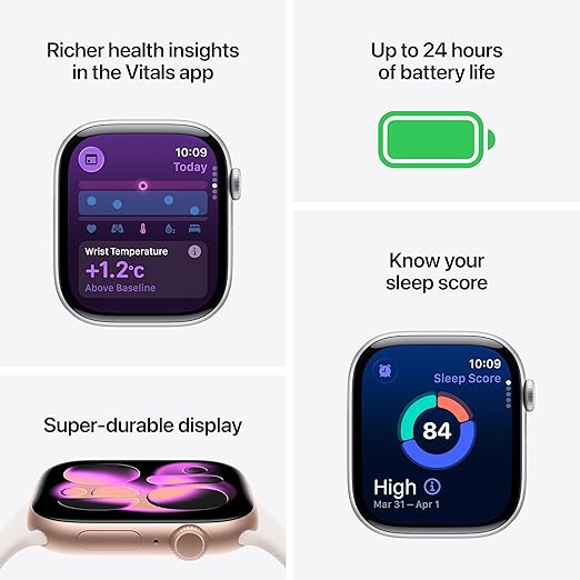 Apple Watch Series 11 GPS 46mm Jet Black Aluminium Black Sport Band M/L MEUX4