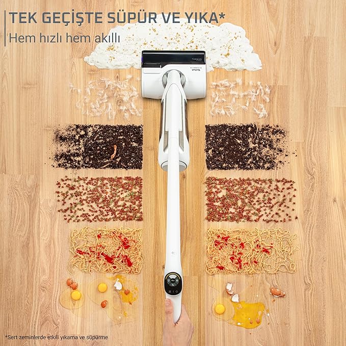 Tefal X-Clean 10 Islak Sert Zemin Temizleyici Kablosuz Dikey Süpürge-Kendini Temizler & Kurutur - 2211401372