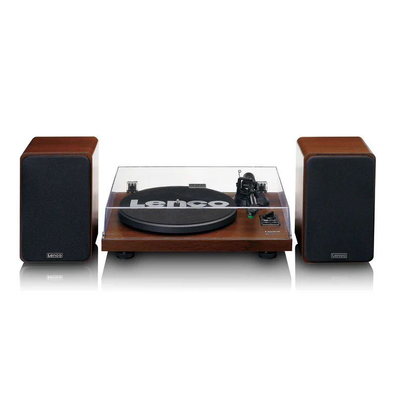 Lenco LS-600WA Turntable With Built-In Amplifier And Bluetooth + 2 External Speakers Walnut