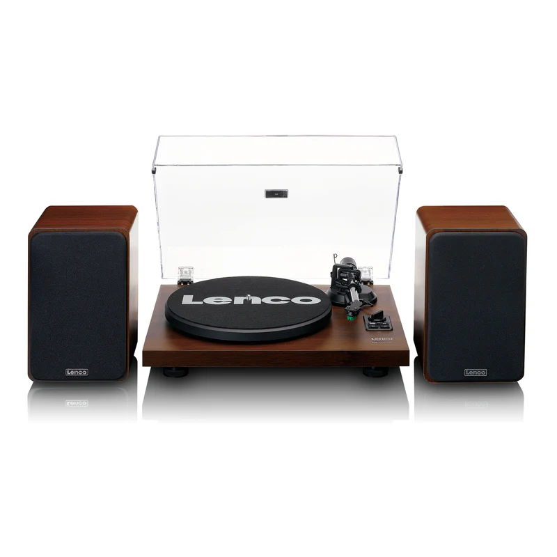 Lenco LS-600WA Turntable With Built-In Amplifier And Bluetooth + 2 External Speakers Walnut