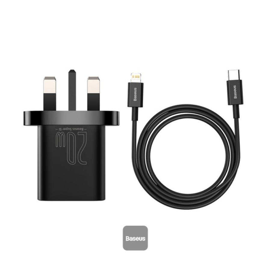 Baseus 20W PD Mini Charger Super Si 1C Wall Charger | USB Type-C | 1M TZCCSUP-K01