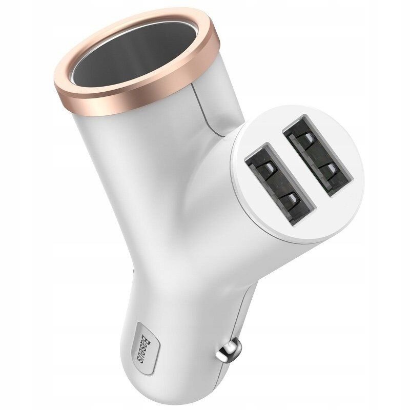Baseus Araç Şarj Cihazı Y-type Çift USB + cigarette lighter extended