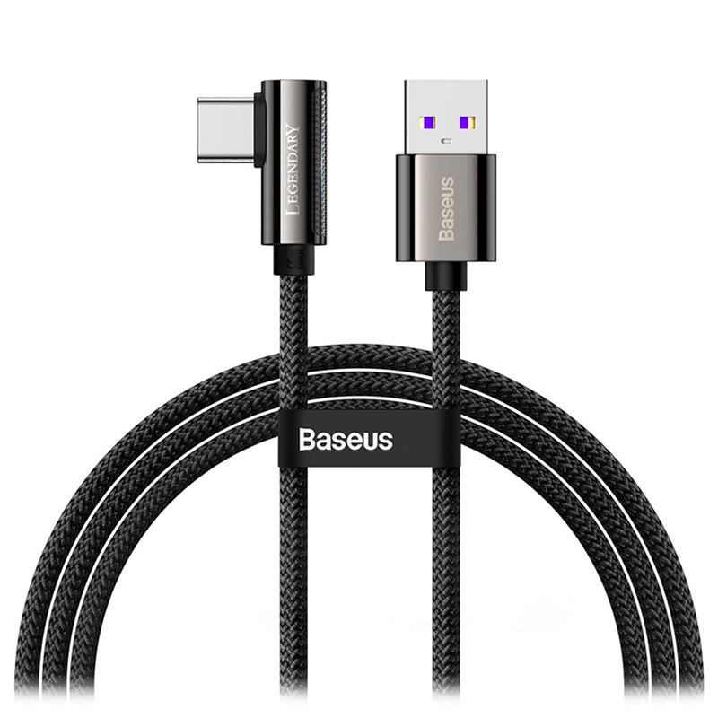 Baseus Legend Serisi Dirsek Uçlu Hızlı Şarj Veri Kablosu - Type-C 66W 2 Metre Siyah