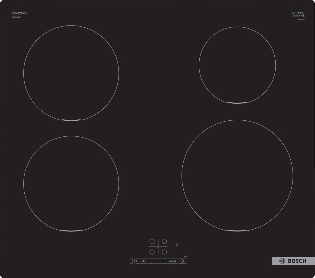 Bosch PUE611BB5E Series 4 Induction Electric Cooker 60cm - Black