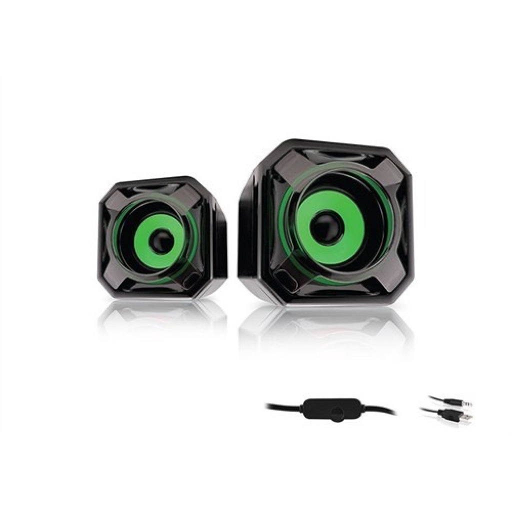 Mikado MD-177 2.0 5W * 2 Yeşil Siyah Süper Bas USB Hoparlör