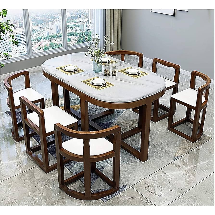 Telescopic dining table CZ100-2 Rubber wood + Sintered Stone board