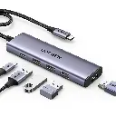 Ugreen 5'i 1 arada USB C HUB 3xUSB-A 3.0 + USB-C 100W PD + 4K HDMI - Gri