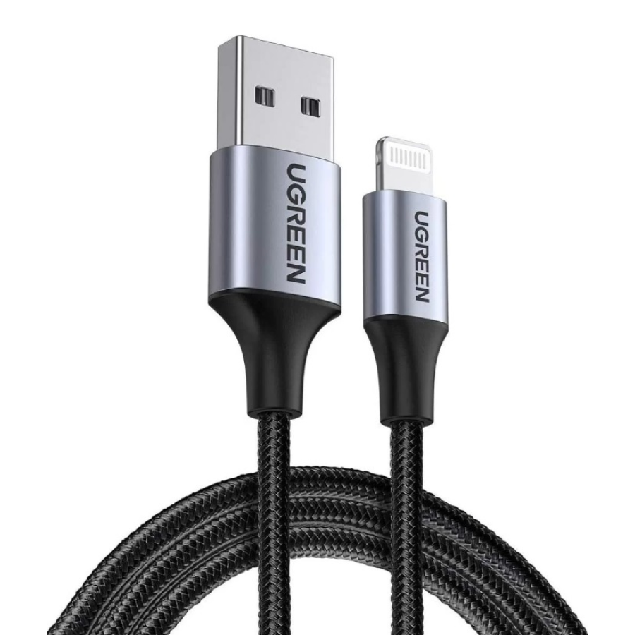 Ugreen USB-A - Lightning Hızlı Şarj Kablosu 1 Metre - Siyah