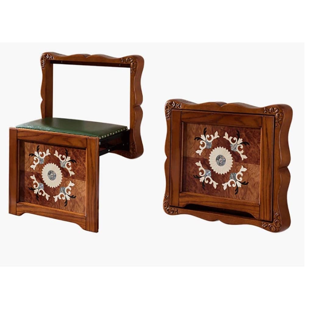 Wall-mounted shoe stool AM01 Rubber wood+ second layer of cowhide