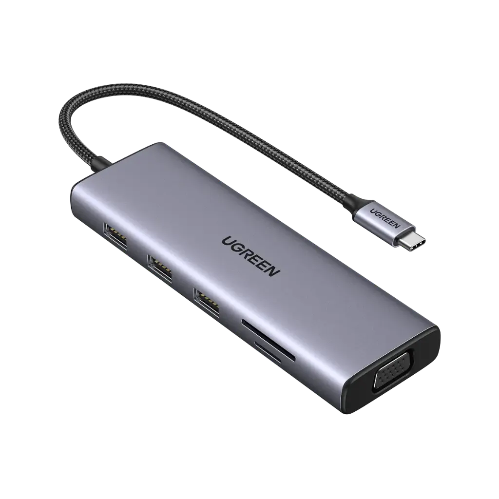 Ugreen 10 in 1 USB-C HUB 3xUSB-A 3.0 + USB-C 100W PD + SD/TF + RJ45 + 4K HDMI + VGA + 3.5mm 15601