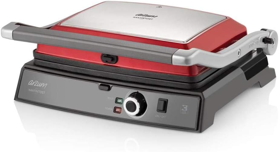 Arzum AR2025 Grill & Sandwich Maker - Pomegranate Red