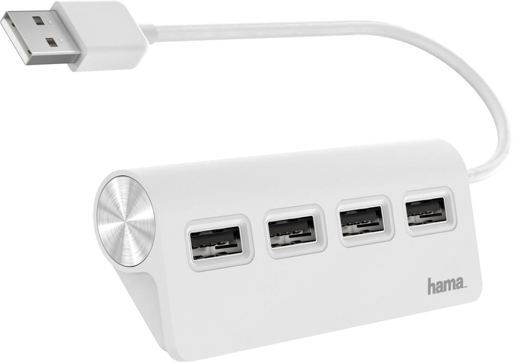 HAMA 4-Port USB 2.0 480 Mbit/s USB Hub White HM.200120