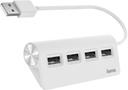 HAMA 4-Port USB 2.0 480 Mbit/s USB Hub White HM.200120