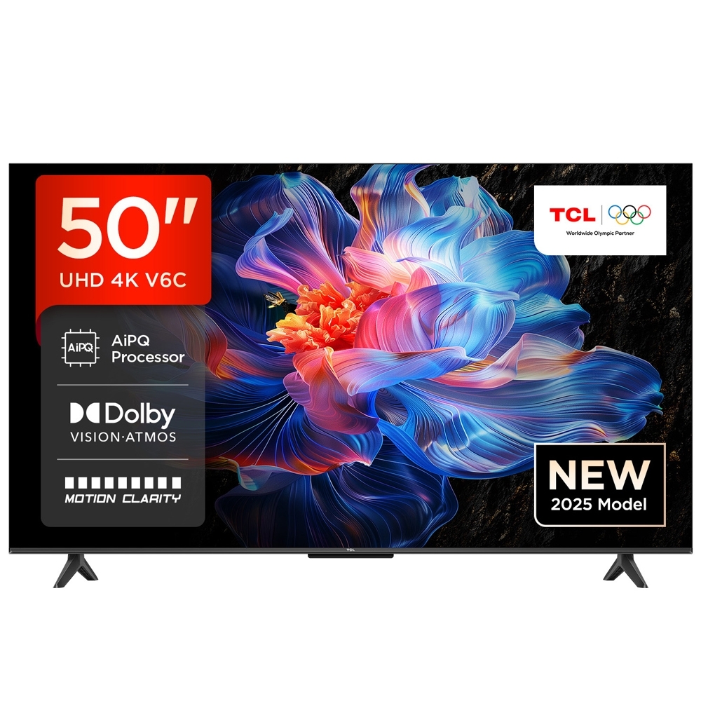 TCL 50" 50V6C 4K Ultra HD, HDR 10+, Google TV (2025)
