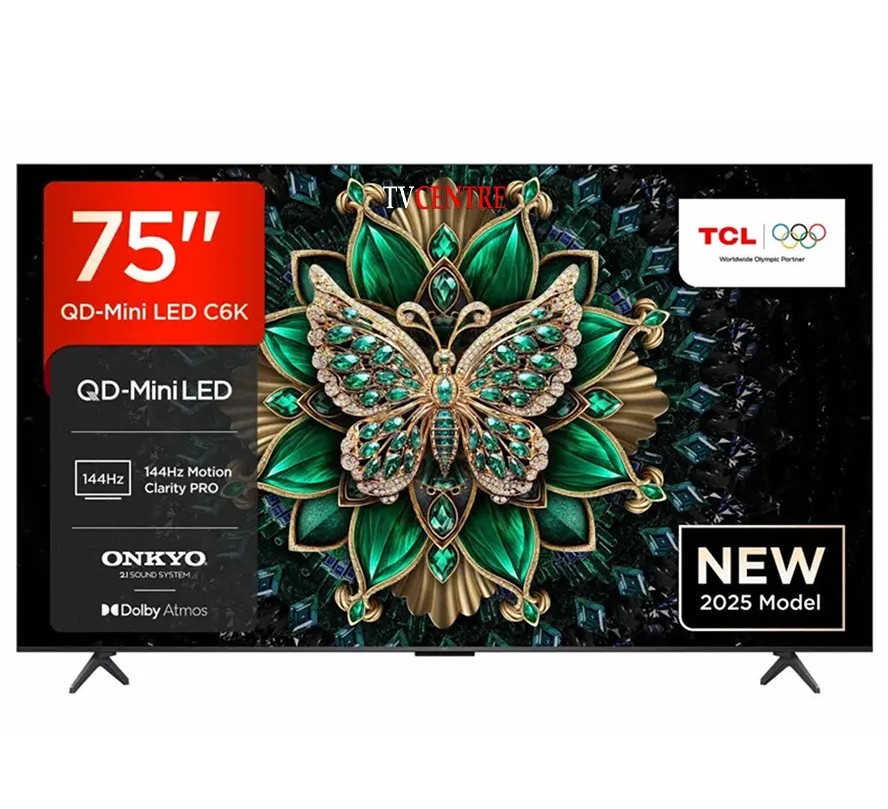 TCL 75" 75C6K Premium QD-Mini LED, Up To HDR-512 TV (2025)