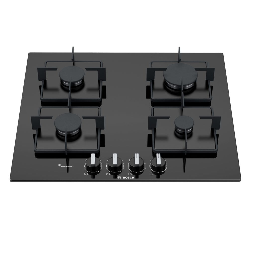 Bosch PPP6A6B10 Serie 6 60 Cm Gas Hob - Black Glass