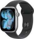 Apple Watch Series 11 GPS 46mm Space Grey Aluminium Black Sport Band S/M MEV04