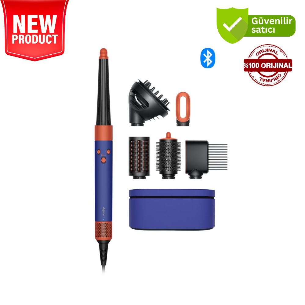 Dyson HS08 Airwrap Çok Amaçlı Şekillendirici Kıvırcık+Bukleli Saçlar İçin Vinca Mavisi/Topaz