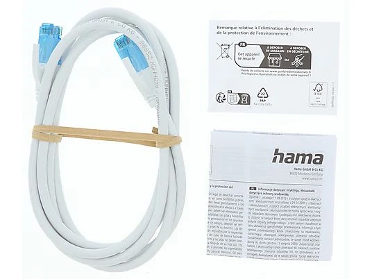 HAMA  CAT6a U/UTP Ağ Kablosu Beyaz 1.5m - HM.200674