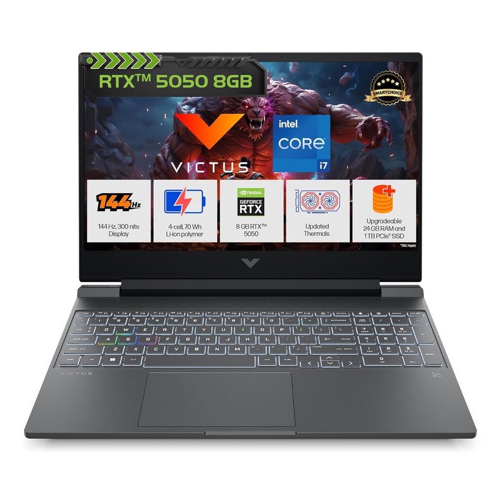 HP Victus 15,6" 13. Nesil Intel Core i7-13620H, 8GB RTX 5050, 24GB DDR5 1TB SSD, 144Hz, FHD, 15.6'' Laptop