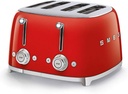Smeg TSF02RD 50's Style Aesthetic Toaster 4 Slice