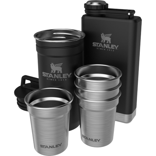 Stanley Adventure Pre-Party Shot Glass + Flask Set Black (10-01883-035)