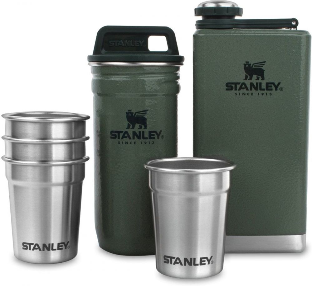 Stanley Adventure Pre-Party Shot Glass + Flask Set Green (10-01883-034)