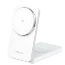 UGREEN 2'si 1 arada 15W Manyetik Kablosuz Şarj Cihazı Beyaz W706-45057