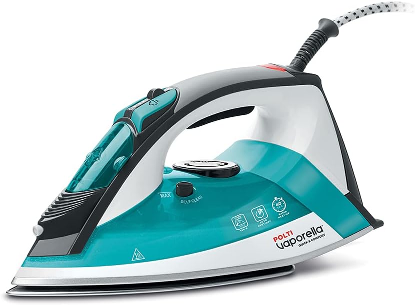 Polti Vaporella Quick&Comfort QC120 Iron, Stainless Steel Ironing Plate 2200 W, Steam Burst-PLEU0254