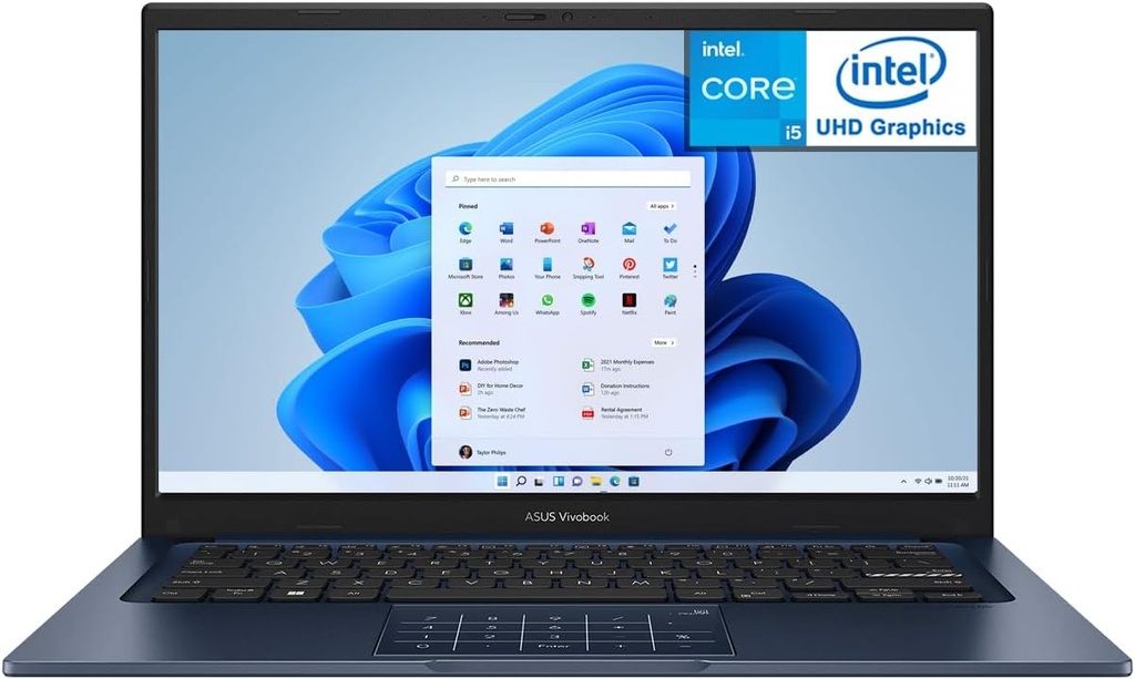 ASUS Vivobook 14" FHD Intel 13. Nesil Core i5-1334U 12GB RAM 256GB SSD Dizüstü Bilgisayar Sessiz Mavi X1404VA-I512256