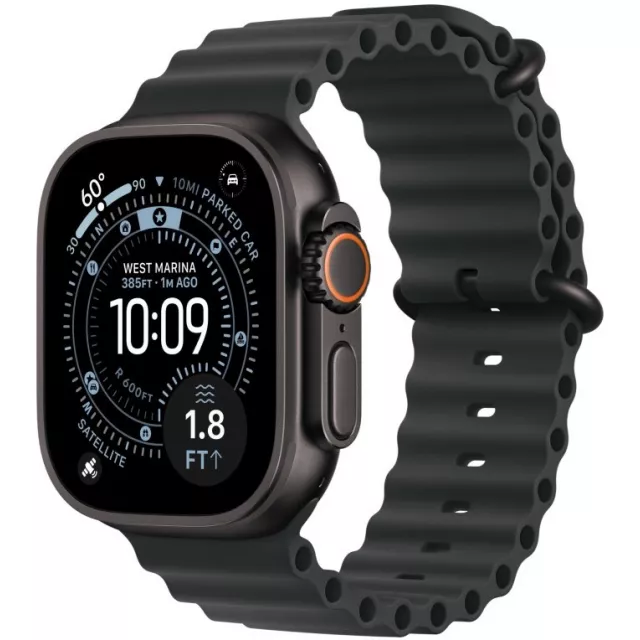 Apple Watch Ultra 3, GPS + Cellular, 49mm, Black Titanium Case with Black Ocean Band