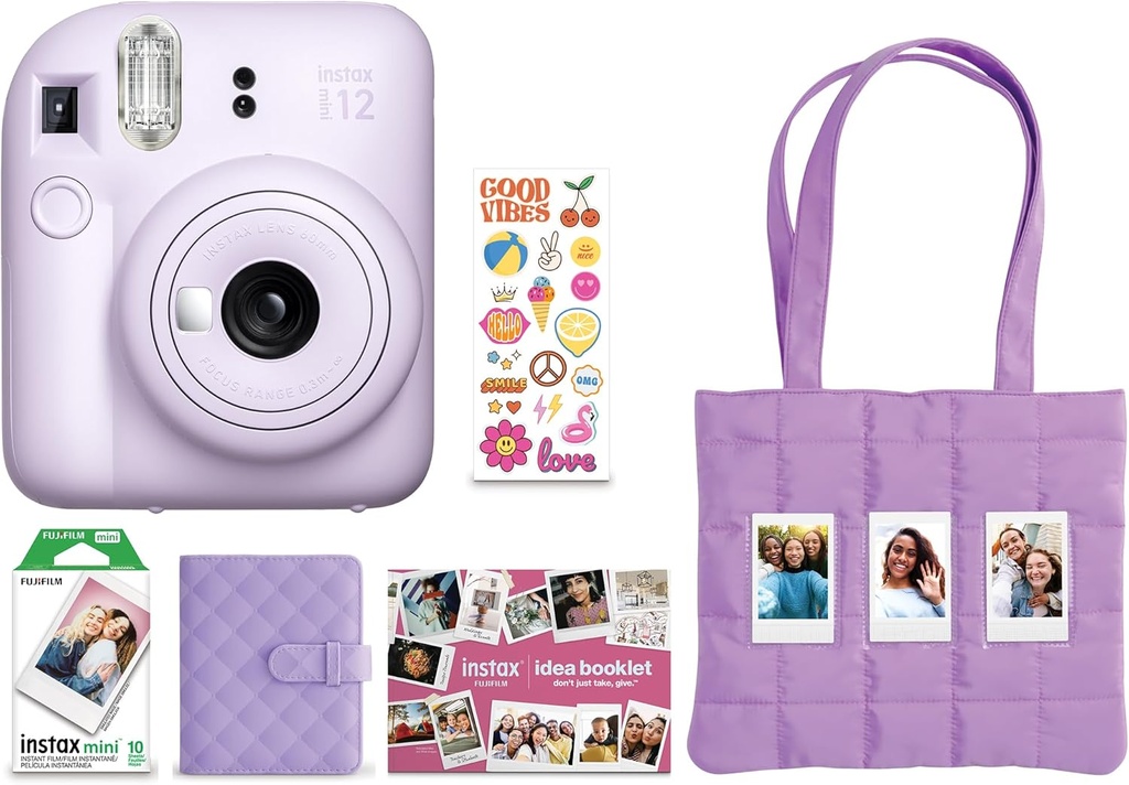 FUJIFILM Instax Mini 12 Holiday Bundle 2025 - Lilac Purple 