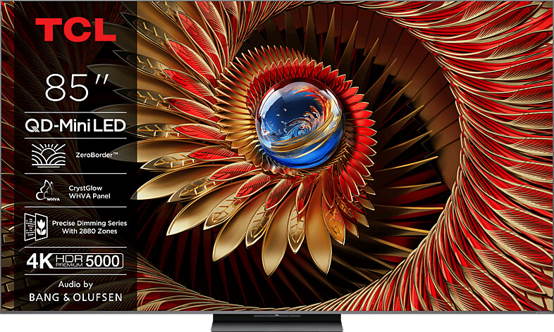TCL 85C8K 85" Smart 4K QD-Mini LED with Satellite Receiver and Google TV