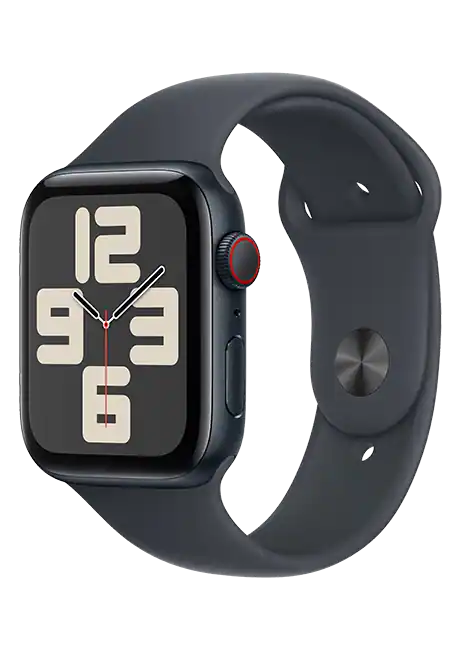 Apple Watch SE 2nd Generation  GPS+Cellular 44mm Aluminum Case with Midnight Sport Band -Midnight - MXG23